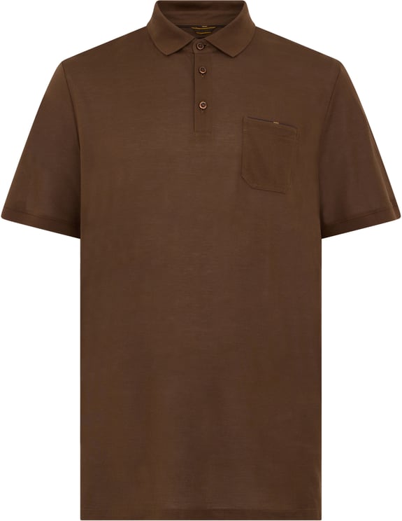 Moorer Dark brown polo shirt for men, versatile.