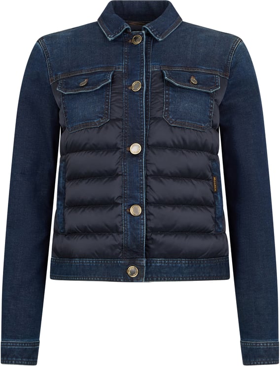 Moorer Dark Blue Denim Jacket Comfortable Versatile