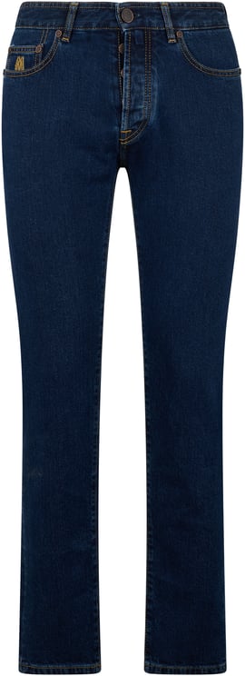 Moorer Dark Blue Denim Pants Comfortable and Versatile
