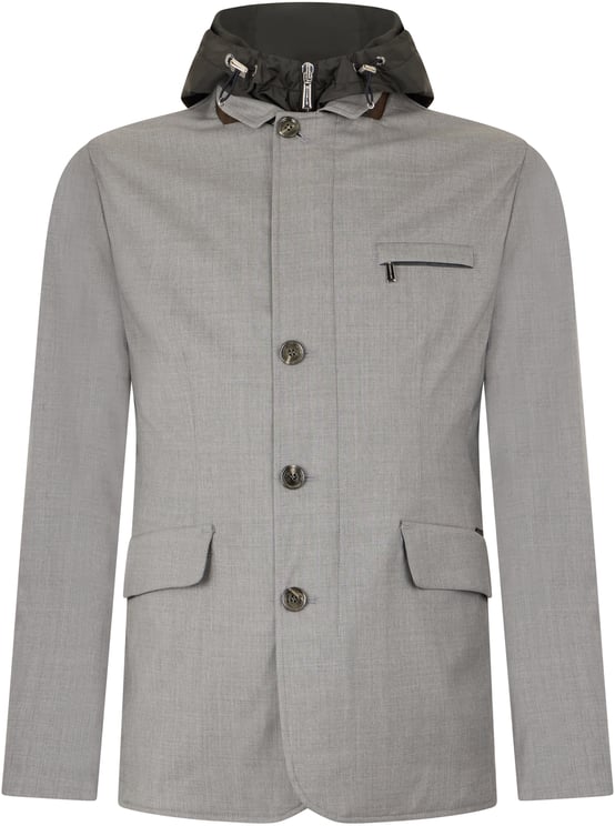 Moorer Gray jacket with an elegant and practical hood