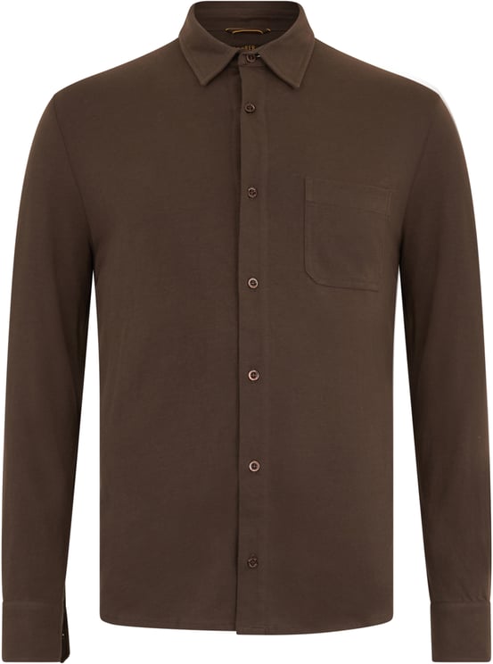Moorer Elegant brown shirt with long sleeves.