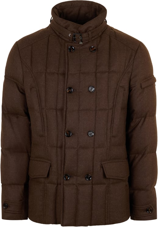 Moorer Elegant brown padded jacket with high collar