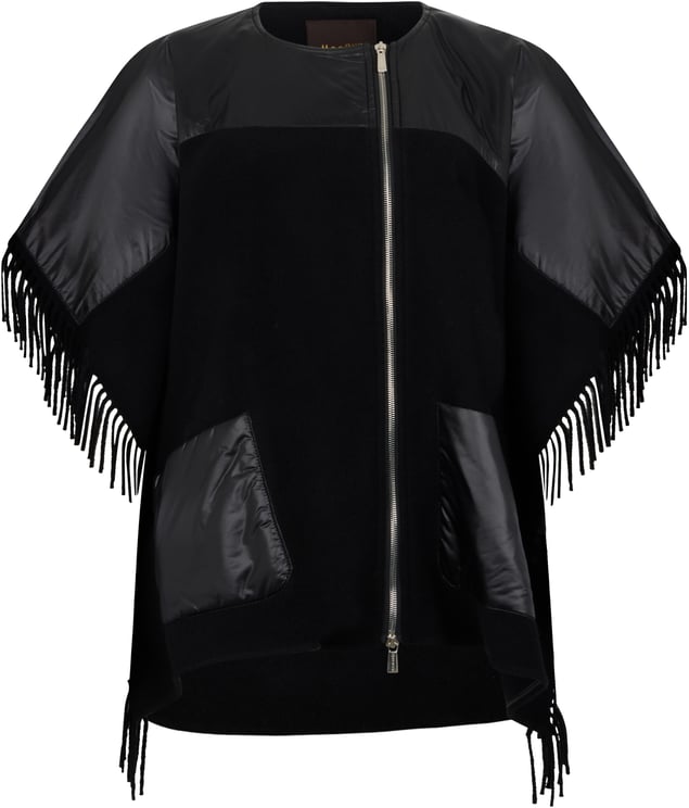 Moorer Loose black sweater with modern closure