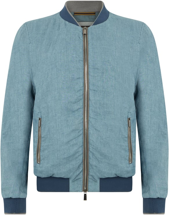 Moorer Blue padded jacket with zip