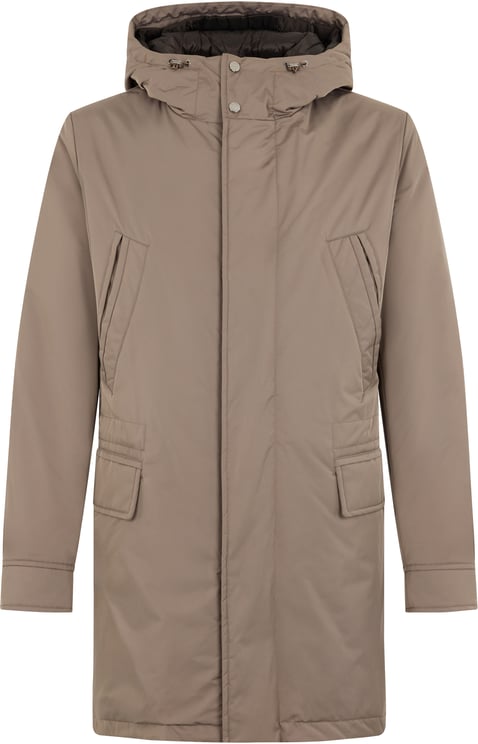 Moorer Long coat with hood, stylish and versatile