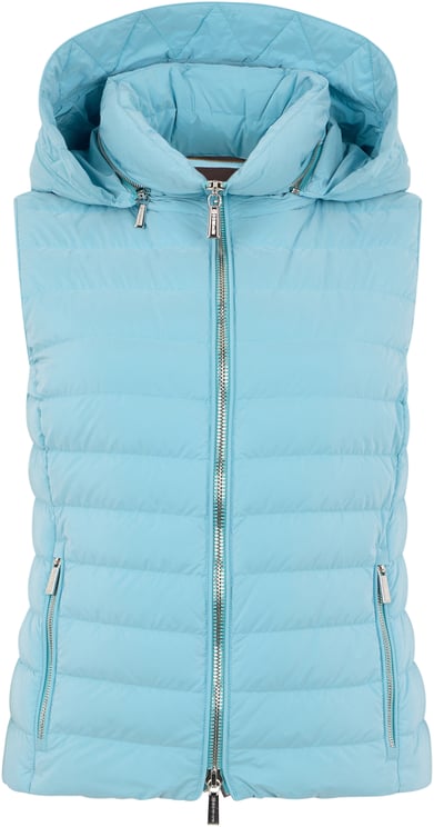 Moorer Blue sleeveless vest with hood