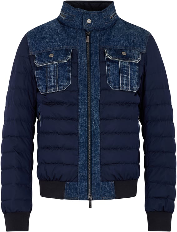 Moorer Light casual dark blue denim jacket