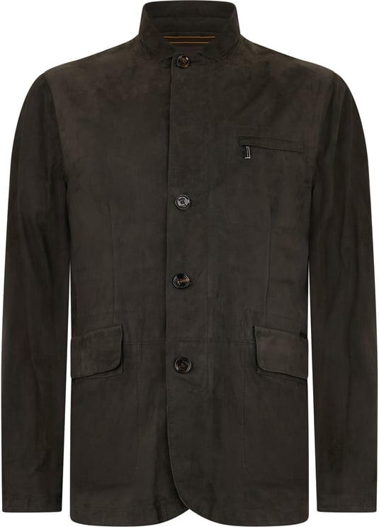 Moorer Elegant dark jacket with high collar