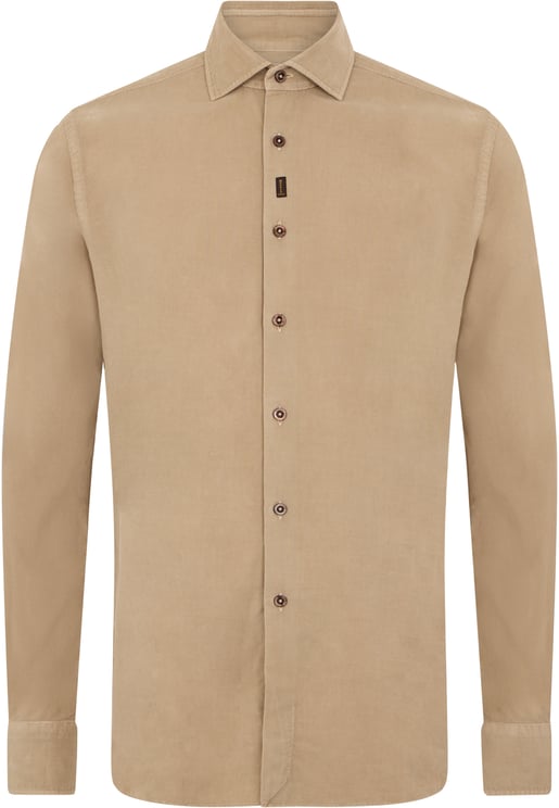 Moorer Elegant beige shirt with traditional collar