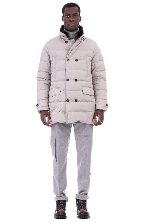 Moorer Zarbo-Stp Down Vest with Removable Beaver Collar