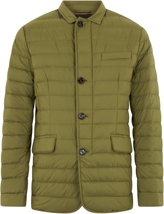 Moorer Green puffer jacket with versatile design