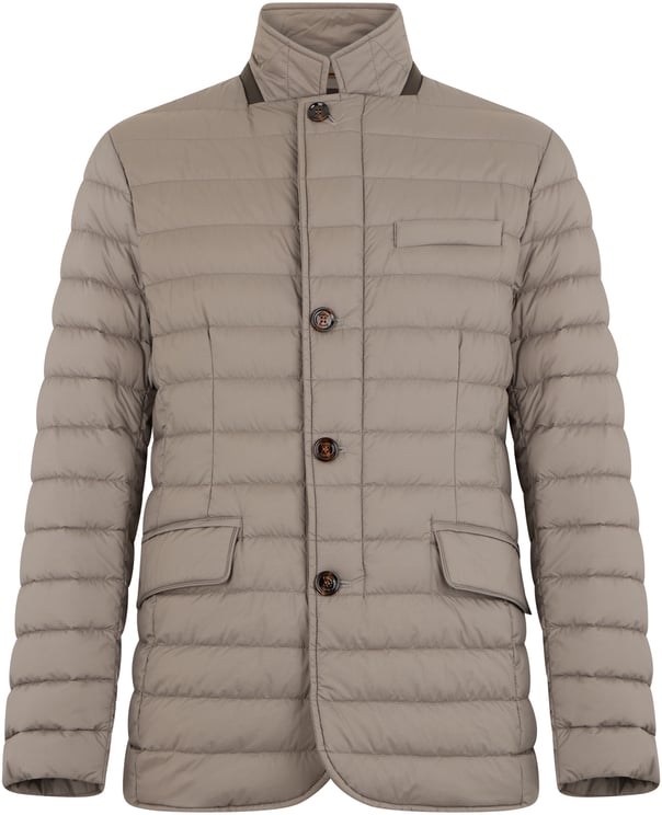 Moorer Mud-colored puffer jacket with a casual and versatile design