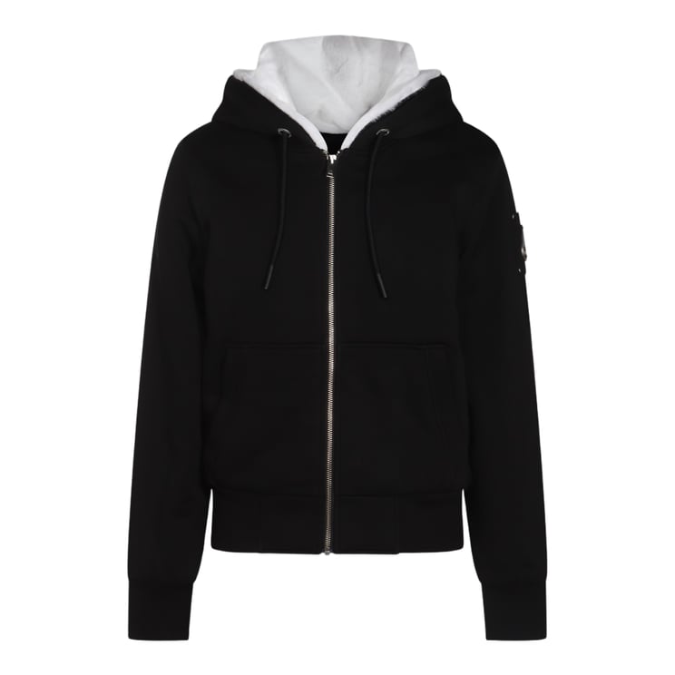 Moose Knuckles Black Cotton Blend Sweatshirt with Removable Inner Insert