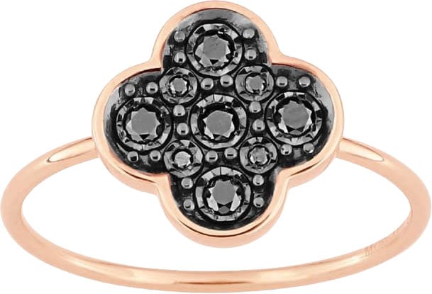 Morganne Bello Morganne Bello Ring 1011P141/54 18k Roségoud met zwarte Briljant geslepen Diamant Maat 54
