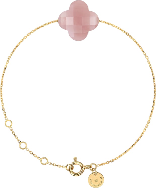 Morganne Bello Morganne Bello Armband 1012YB145 18k Geelgoud met Quartz Guava 14-17cm