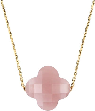 Morganne Bello Morganne Bello Collier 1013YB145 18k Geelgoud Quartz Guava Clover 42cm