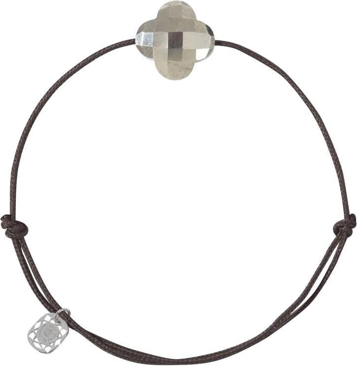 Morganne Bello Morganne Bello Armband 1015X07B146 Pyrite Clover met Chocolade Bruin Koort