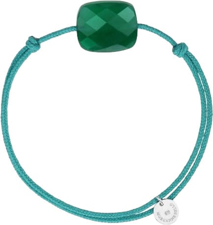 Morganne Bello Morganno Bello Armband 1025X56A185 Cushion Groen Agaat Blue Sea Cord Blue Sea Cord