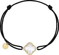 Morganne Bello Morganne Bello Armband 20X03YB111 Victoria 18k Geelgoud Mother of Pearl  met Grijze Cord