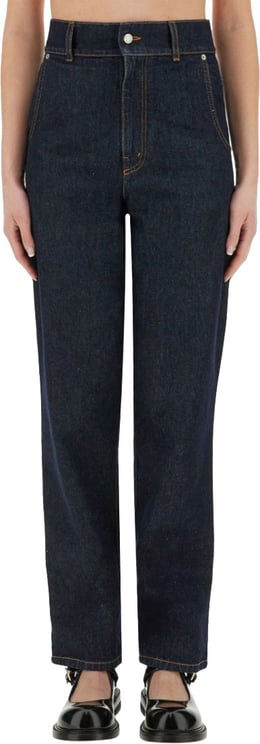 Moschino "Laurel Crown Patch" Denim Pants