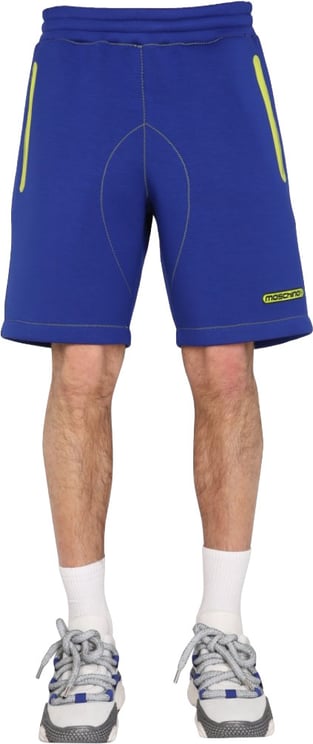 Moschino Elastic Waist Shorts With Neon Accents