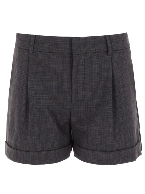 Moschino Dark Check Ribbon Side Seam Shorts