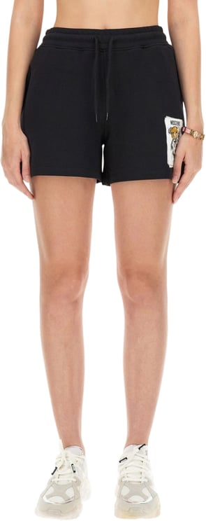 Moschino Cotton Sweatshirt Shorts With Playful Graphic