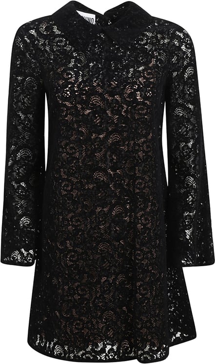 Moschino Lace Overlay Dress With Classic Collar