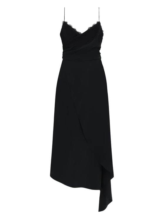 Moschino Spaghetti Straps Asymmetrical Hem Dress