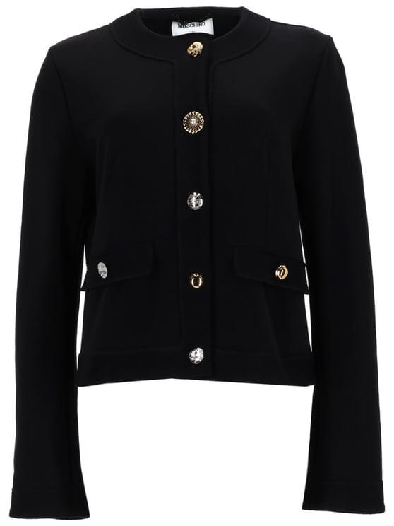 Moschino Cropped Long Sleeves Decorative Cardigan