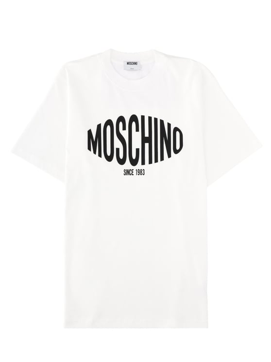 Moschino Crew Neck Curved Logo T-Shirt