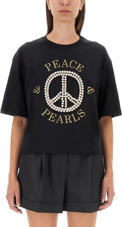 Moschino Cropped Black T-Shirt