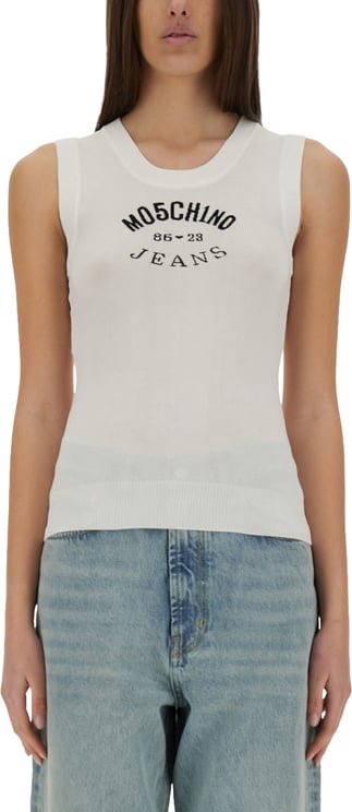 Moschino Knit Top With Inlay Logo