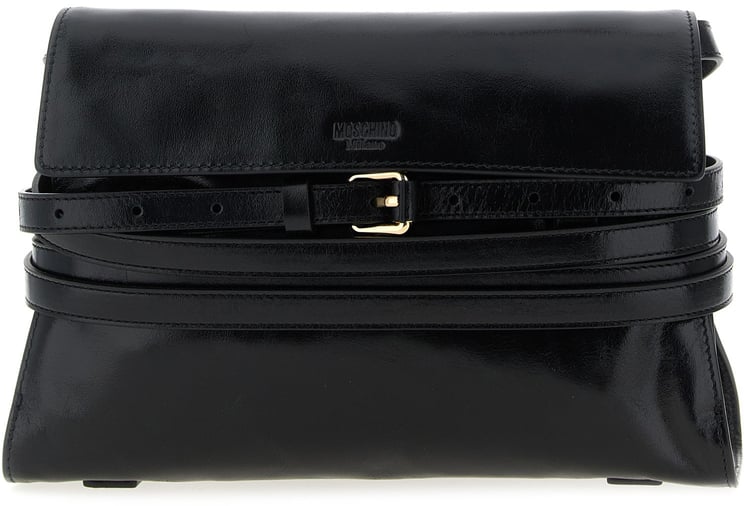 Moschino Moschino Black Leather Crossbody Bag