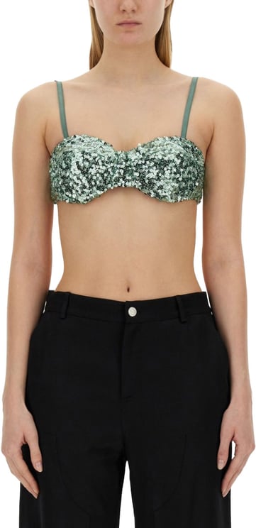 Moschino Cropped Sequined Top