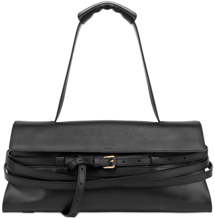 Moschino Smooth Silk and Nylon Black Bag