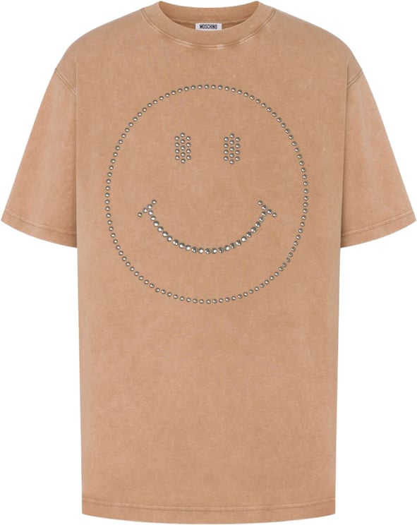 Moschino Smiley Face Studded Short-Sleeve T-Shirt