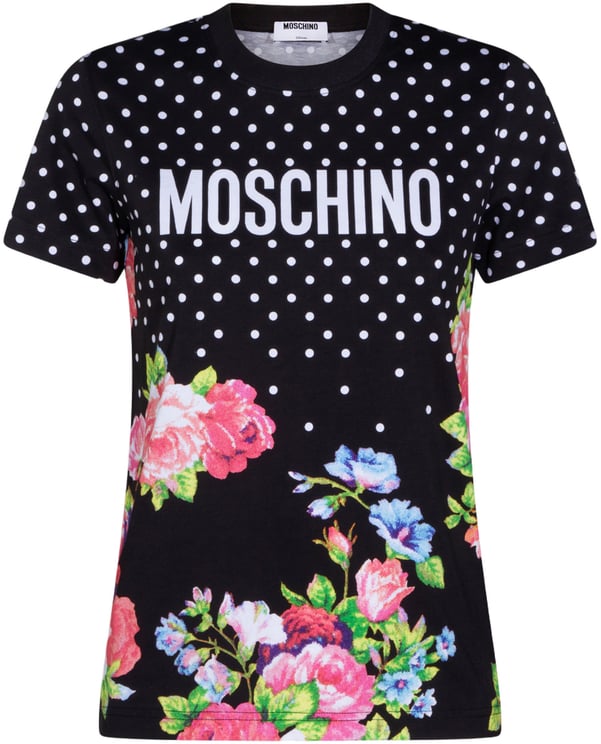Moschino Classic Black T-Shirt With Round Neckline And Fitted Silhouette