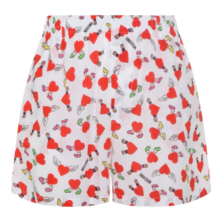 Moschino White Shorts with Playful Heart