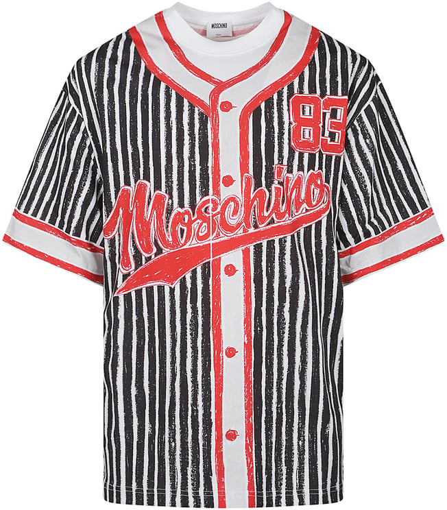 Moschino Logo Printed Striped T-shirt Multicolour