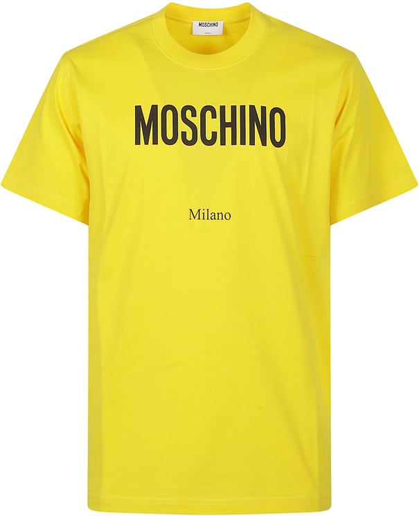 Moschino Logo Print T-shirt Yellow