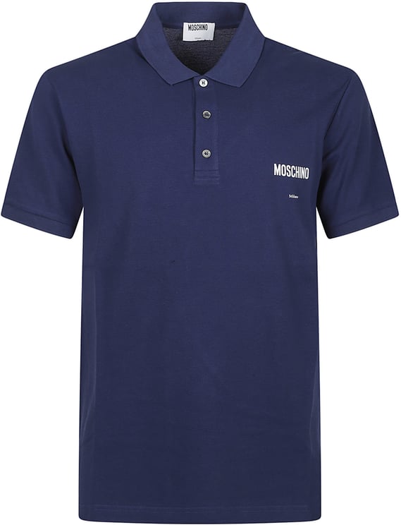 Moschino Short Sleeve Polo Shirt Blue