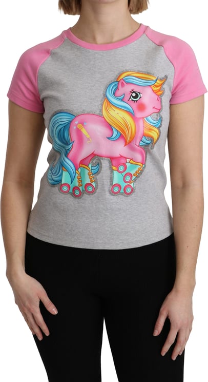 Moschino Moschino Gray and pink Cotton T-shirt My Little Pony Top