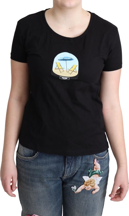 Moschino Moschino Black Printed Cotton Short Sleeves T-shirt