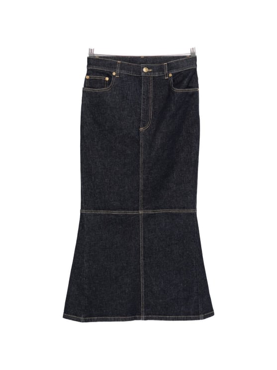 Moschino Denim Panelled Flared Skirt