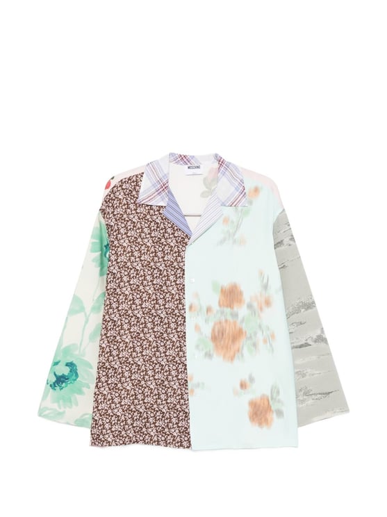 Moschino Multicolour Floral Patchwork Collared Top