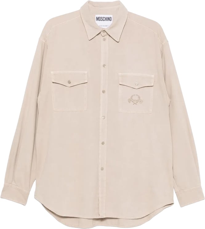 Moschino Tailored White Shirt With Structured Collar And Buttoned Cuffs