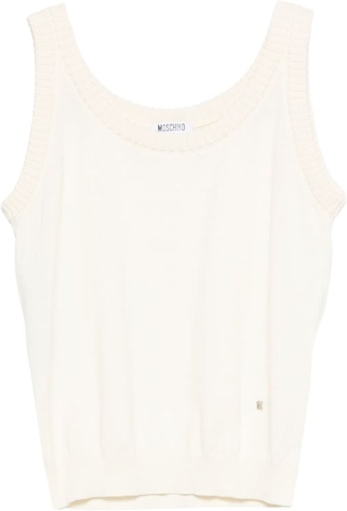 Moschino Beige Sleeveless Tie Top