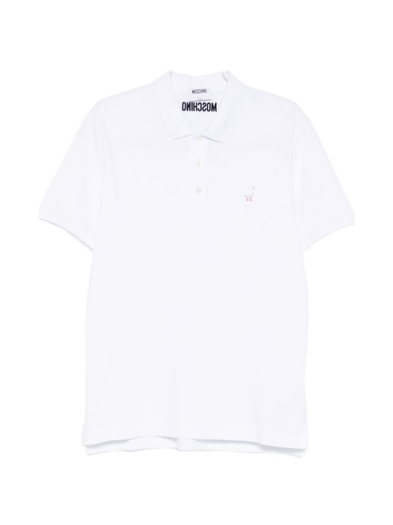 Moschino Minimalist White Polo Shirt with Silk