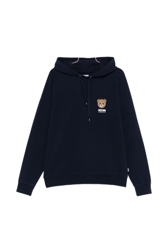 Moschino Blue Silk and Nylon Blend Hoodie
